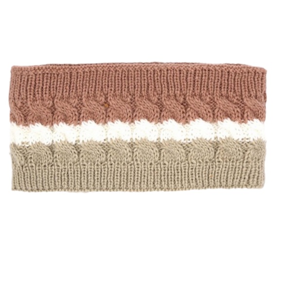 Blush Cable Knit Headwrap Earwarmer - Picture 2 of 4